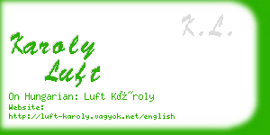 karoly luft business card